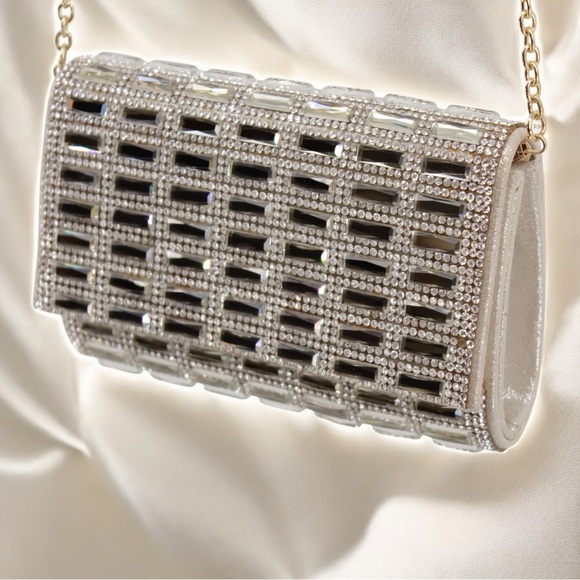 Vintage Y2K Bebe Mirrored Party Clutch Fairy Sparkle Special Occassion Small - Picture 1 of 11